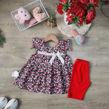 Bộ hoa thô kèm quần legging